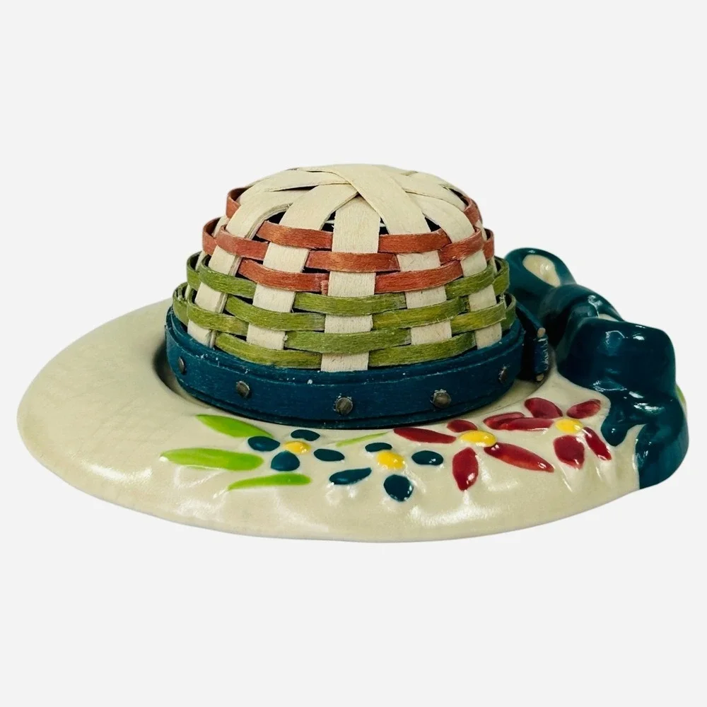Longaberger MINIATURE SPRING BONNET Collectors Club Basket & Base with Box 2013